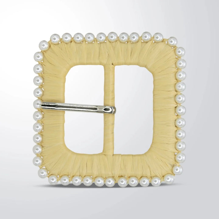 Raffia Pearl Ring Buckle