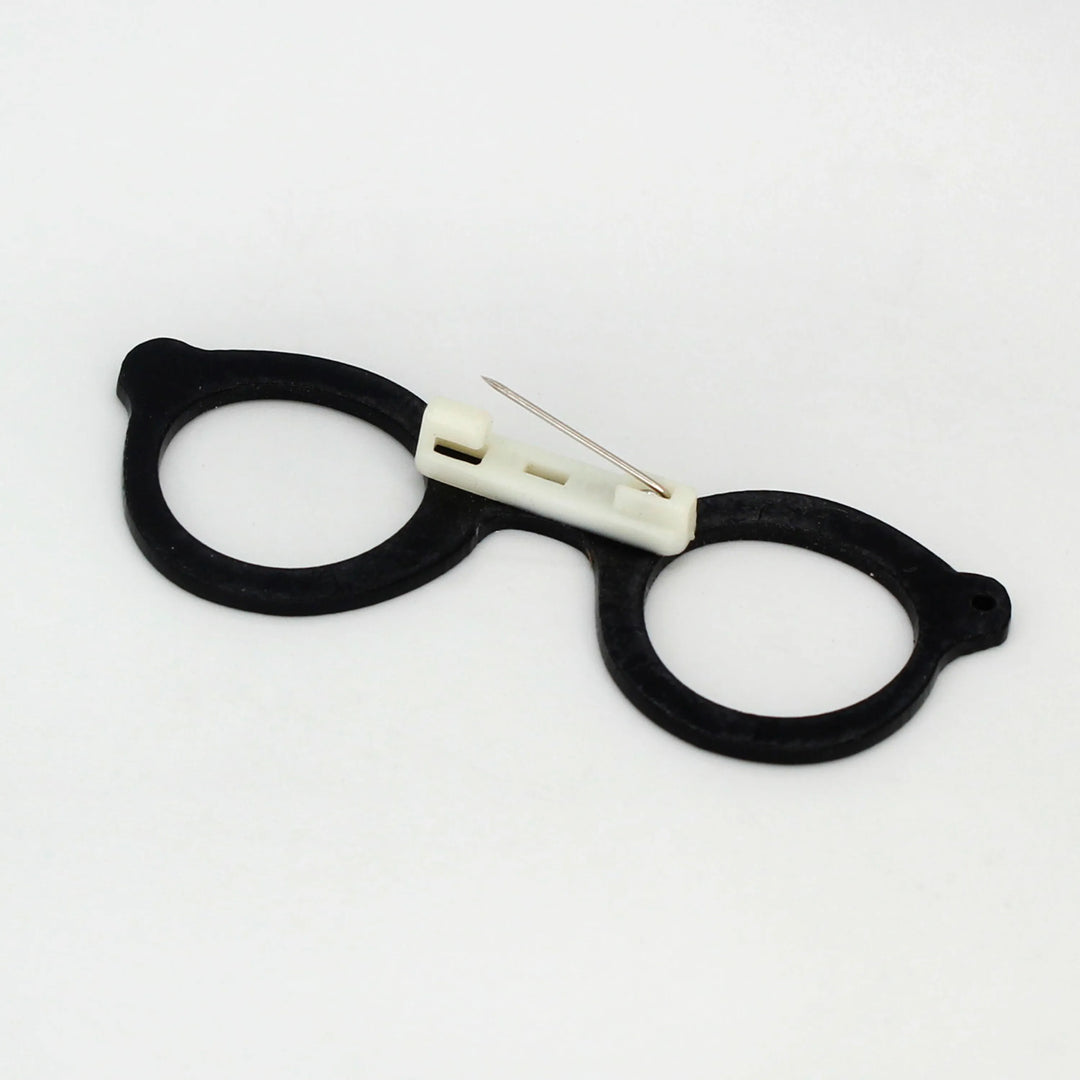 Round Glasses Frame Brooch Pin