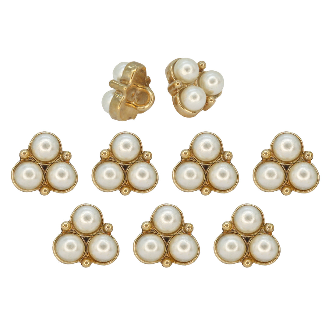 Pearl Cluster Gold Accents Metal Buttons