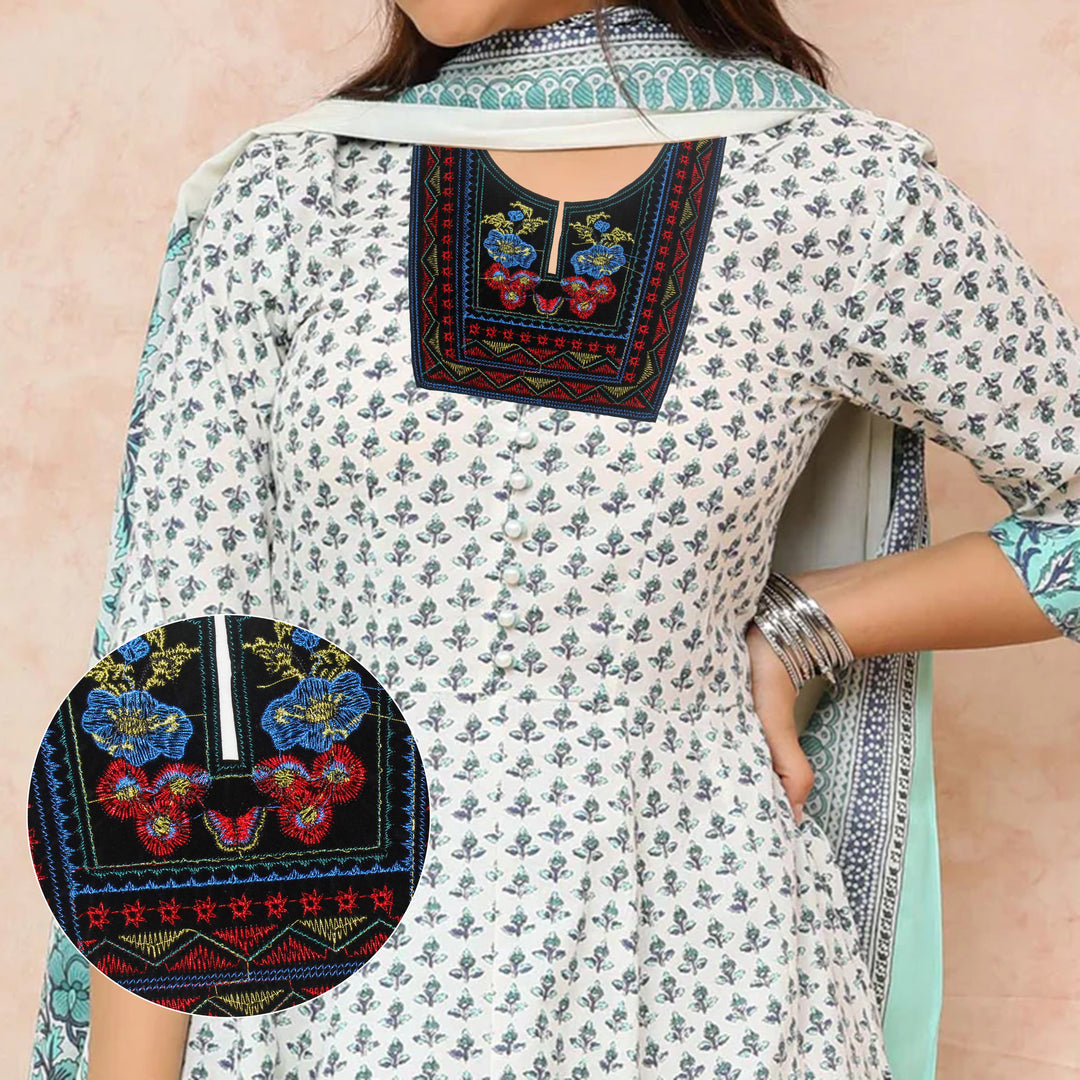 Geometric Symphony Ethnic Neckline