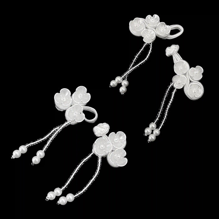 Floral Pearl Tassel Frog Closure Buttons