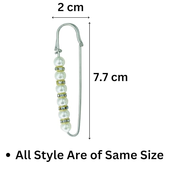 Pearl Rhinestone Safety Pins