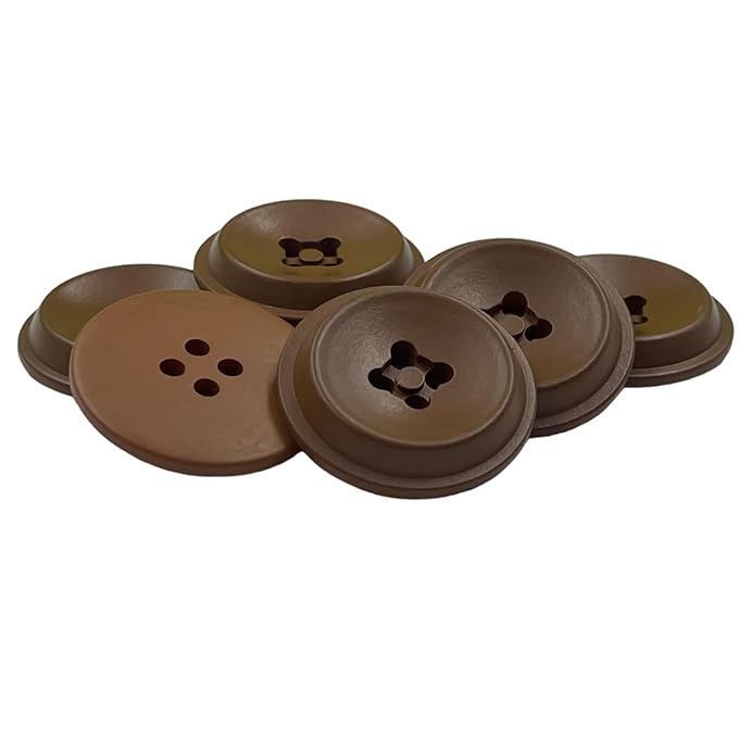 Earthy Brown 4-Holes Buttons with Textured Surface