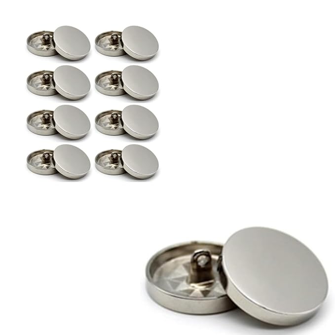 Flat Metal Buttons(Pack of 8 Buttons)