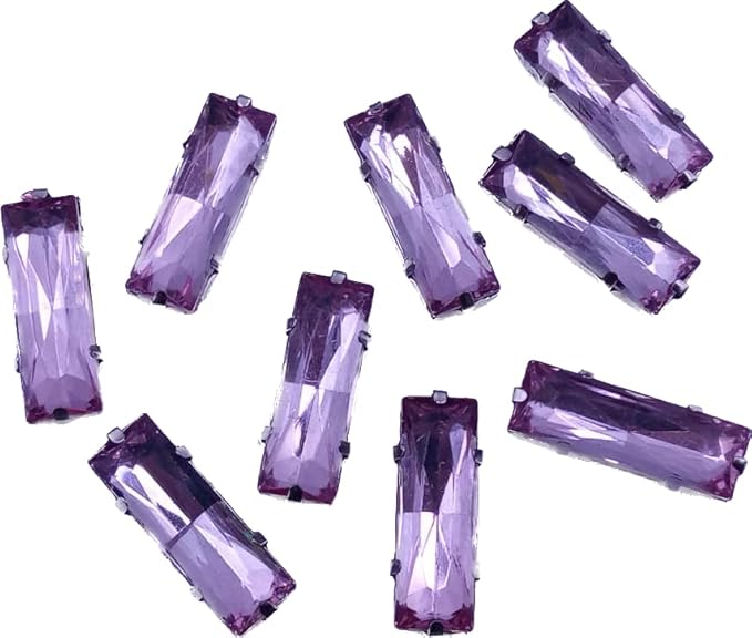 Light Purple Rectangular Glass Beads