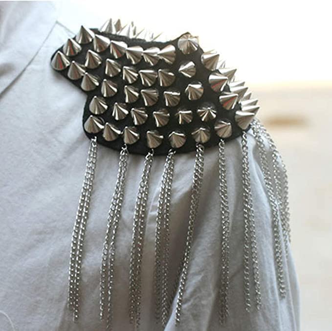 Black Spiked Shoulder Epaulettes