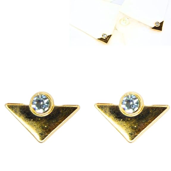 Gold Triangular Collar Tips with Crystals