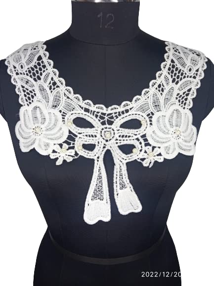 Large Bow & Flower Design Neckline