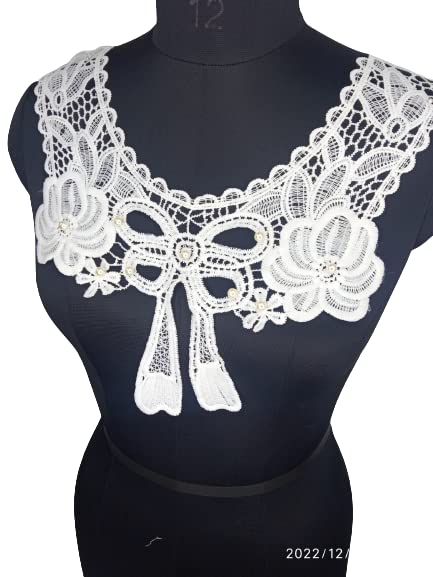 Large Bow & Flower Design Neckline