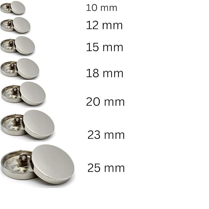 Flat Metal Buttons(Pack of 8 Buttons)