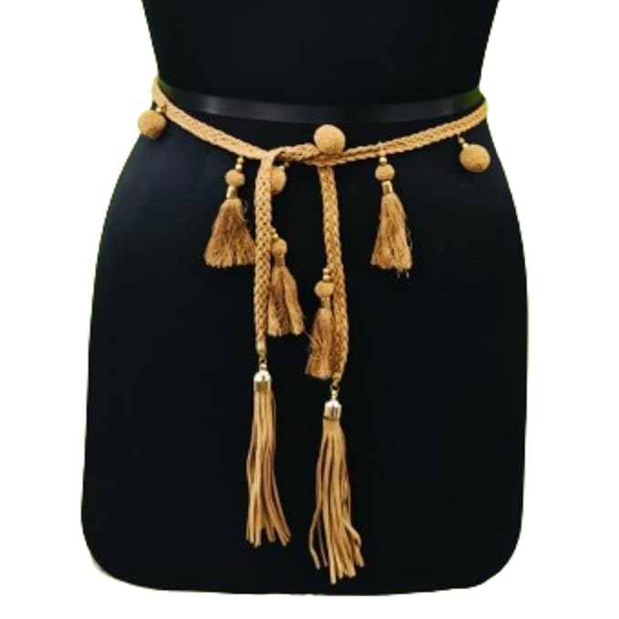 Macrame Belt with Pom & Tassel Style for Girls