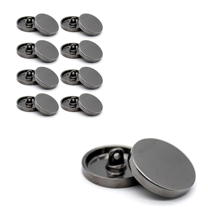 Flat Metal Buttons(Pack of 8 Buttons)