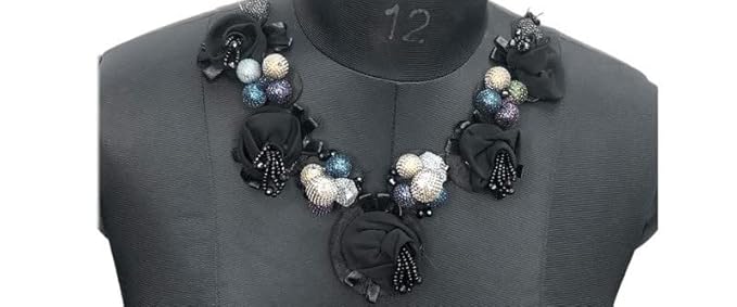 Elegant Studded Black Neckline