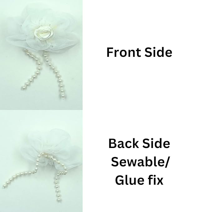 Pearl Rose and Organza Sew Patch