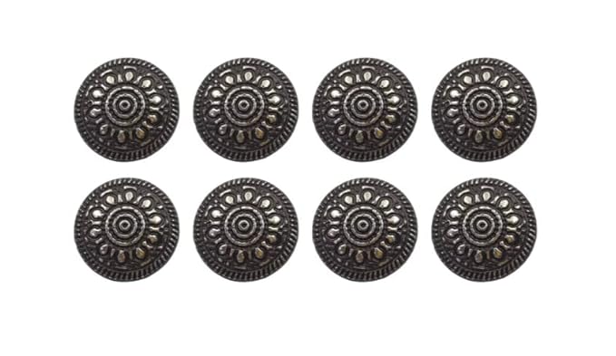 Raised Floral Design Buttons Shank Button