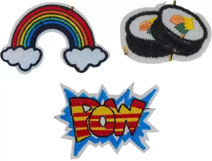 Rainbow, Sushi, and POW Patch Set