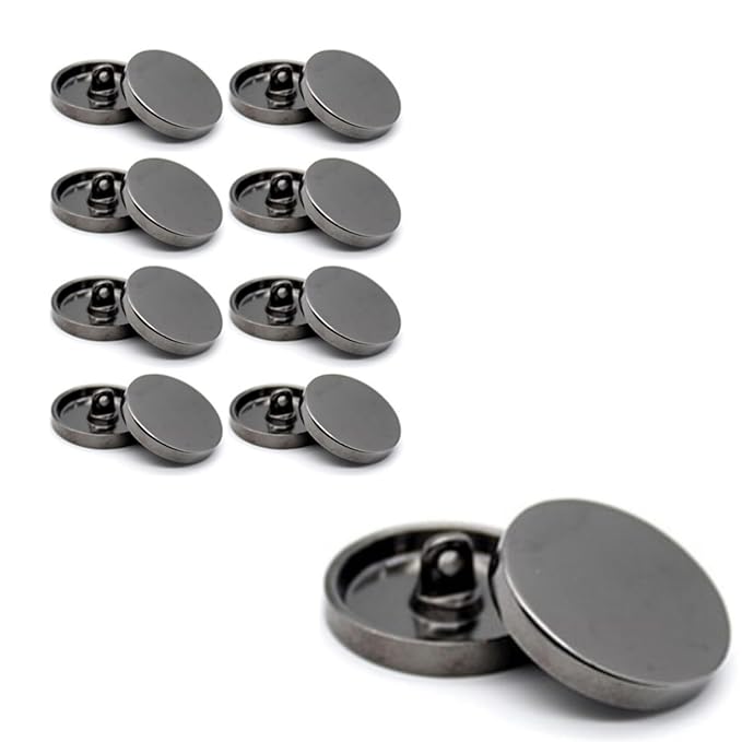 Flat Metal Buttons(Pack of 8 Buttons)