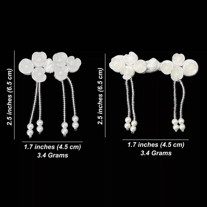 Floral Pearl Tassel Frog Closure Buttons
