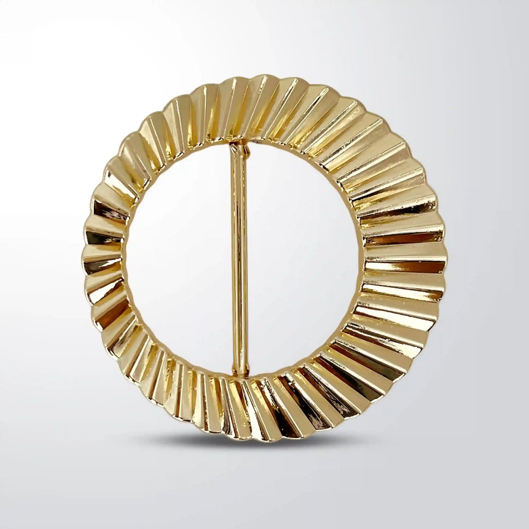 Ribbed Circular Metal Buckle