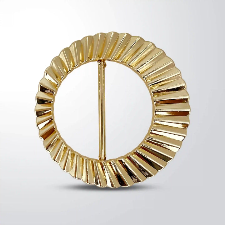 Ribbed Circular Metal Buckle