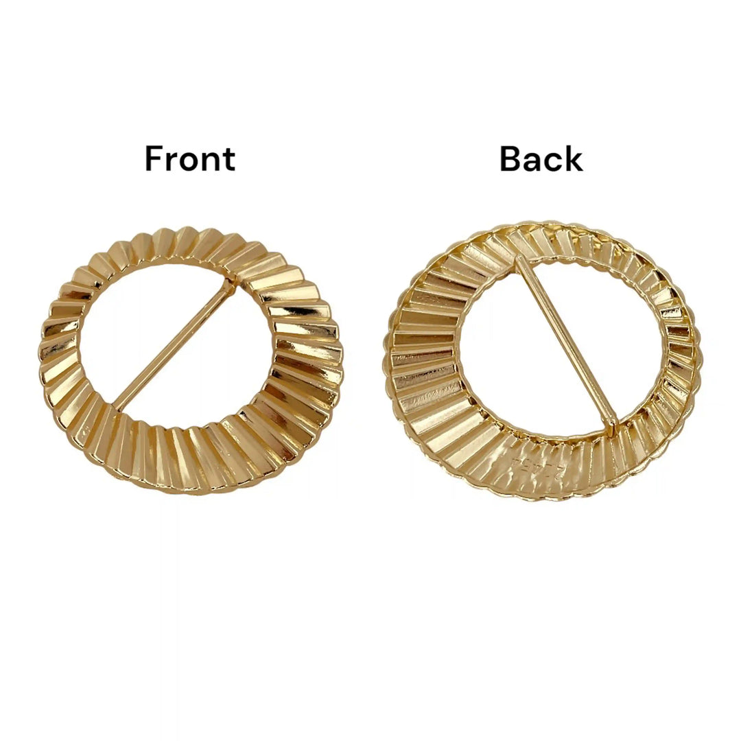 Ribbed Circular Metal Buckle