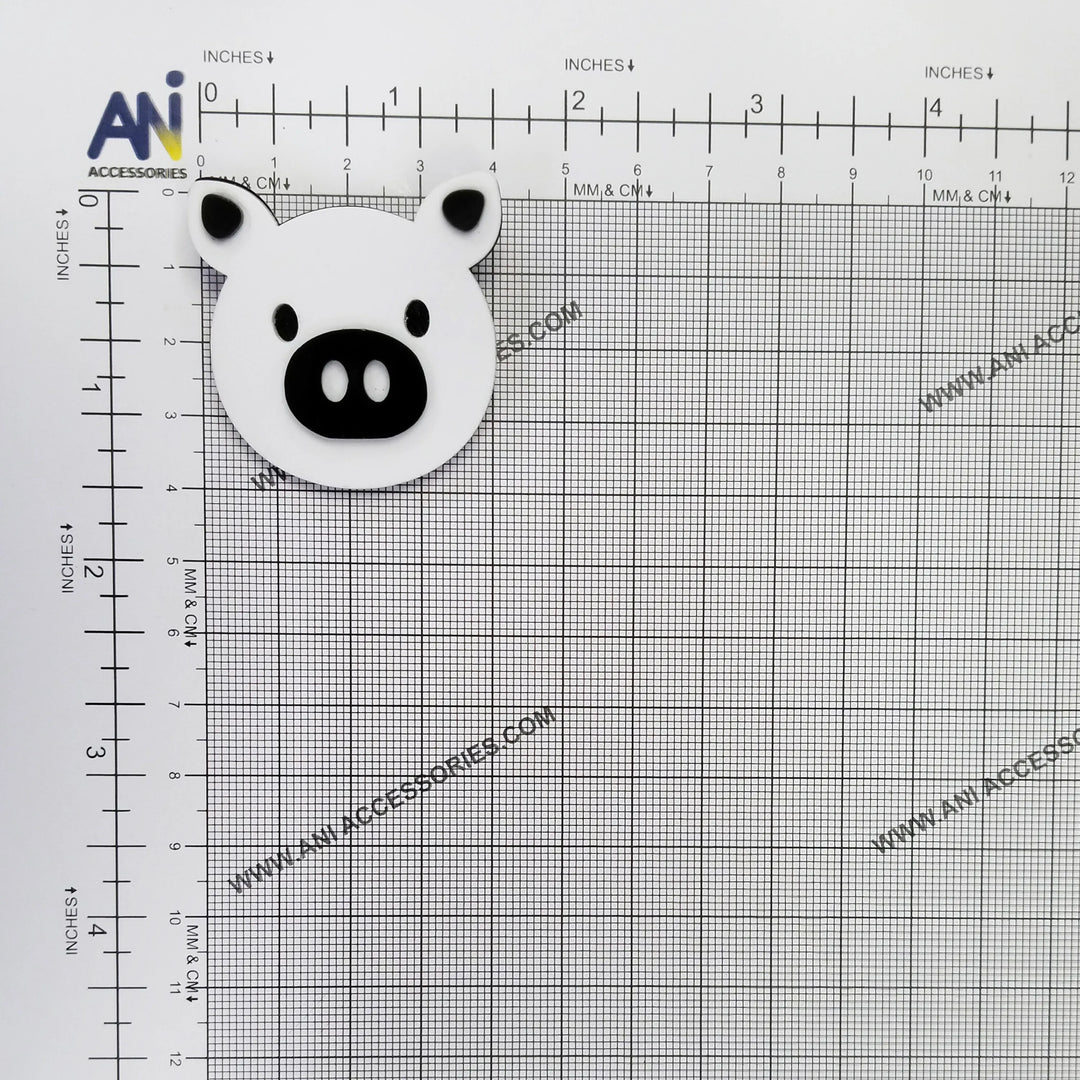 White piggy Brooch