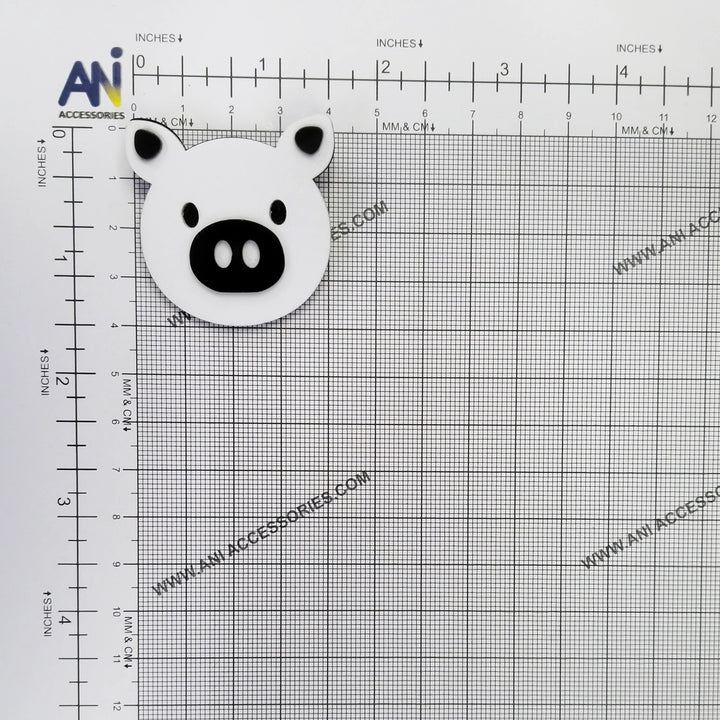 White piggy Brooch