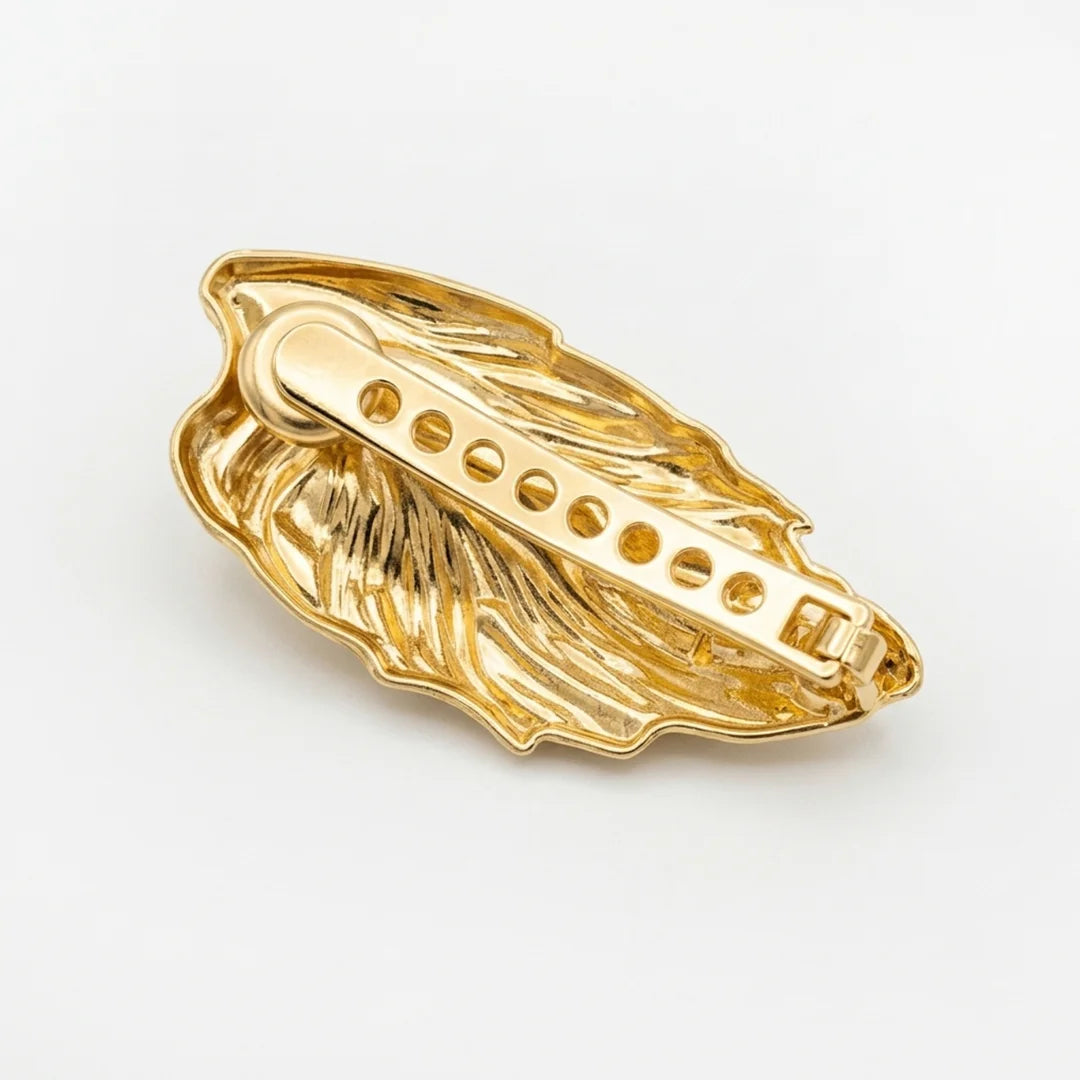 Textured Gold Leaf Adjustable Metal Buckle