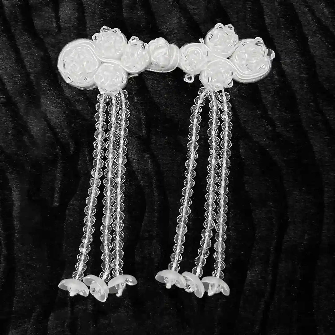 Tassel Floral Beads Frog Closure Buttons