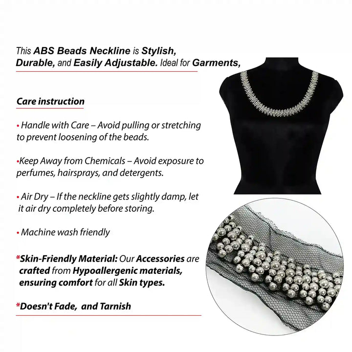 Casual Style Beaded Scoop Neckline