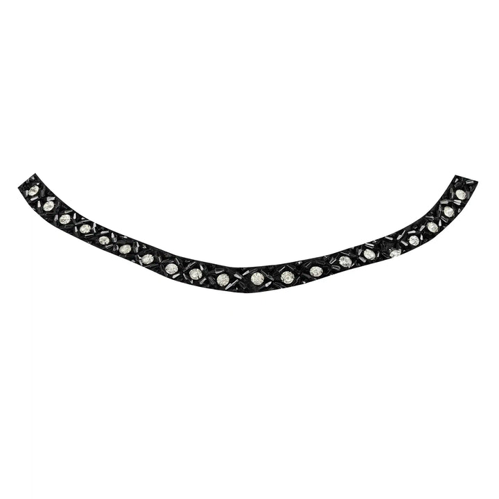 Black and Crystal Boat Neckline