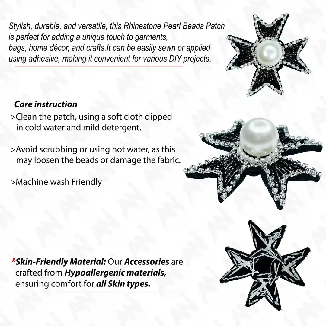 Pearl Cross Applique Patch