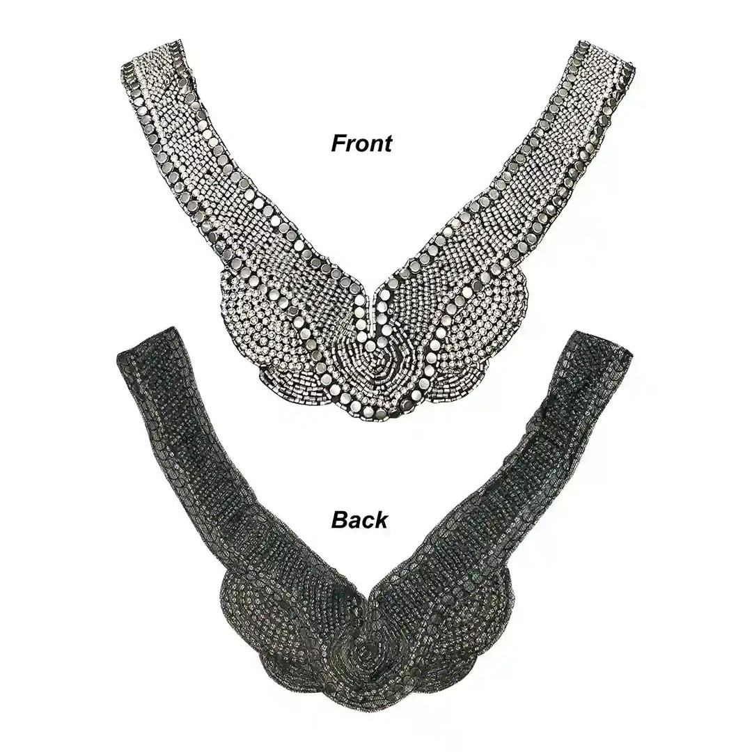 Beaded V-Neckline Applique