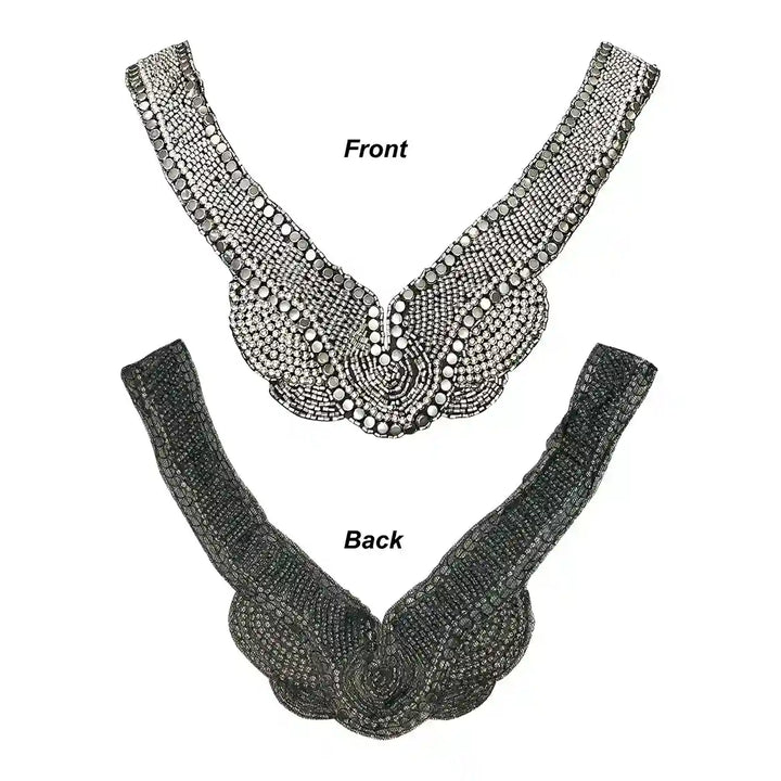 Beaded V-Neckline Applique