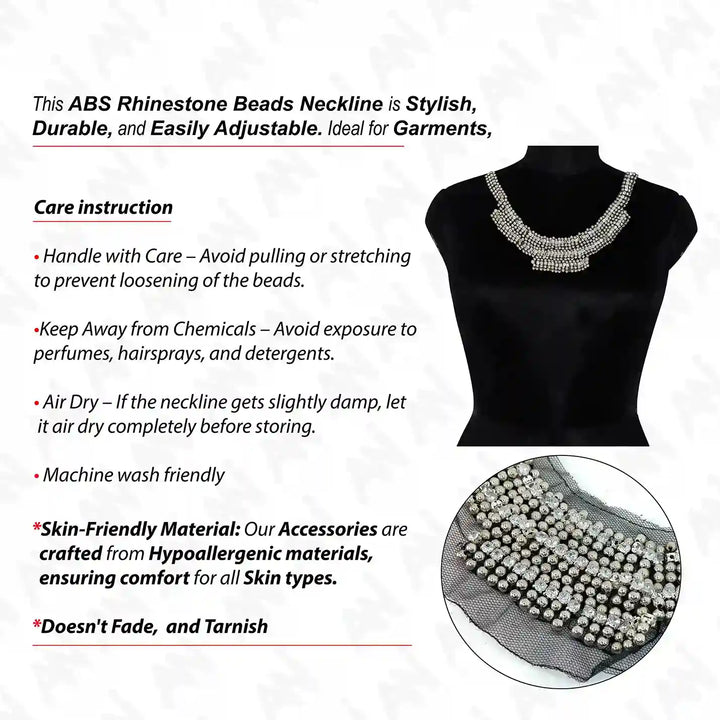Crystal Beaded Neckline Patch