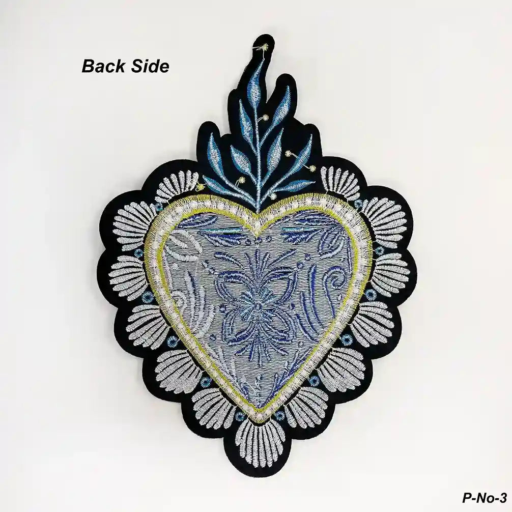 Artisanal Mexican Sagrado Corazón Appliqué Sew Patch