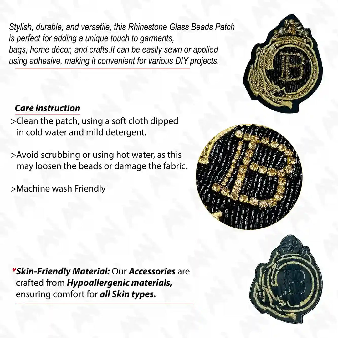 Gold B Crown Patch