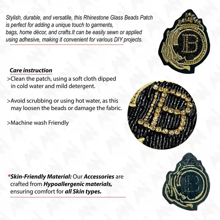 Gold B Crown Patch