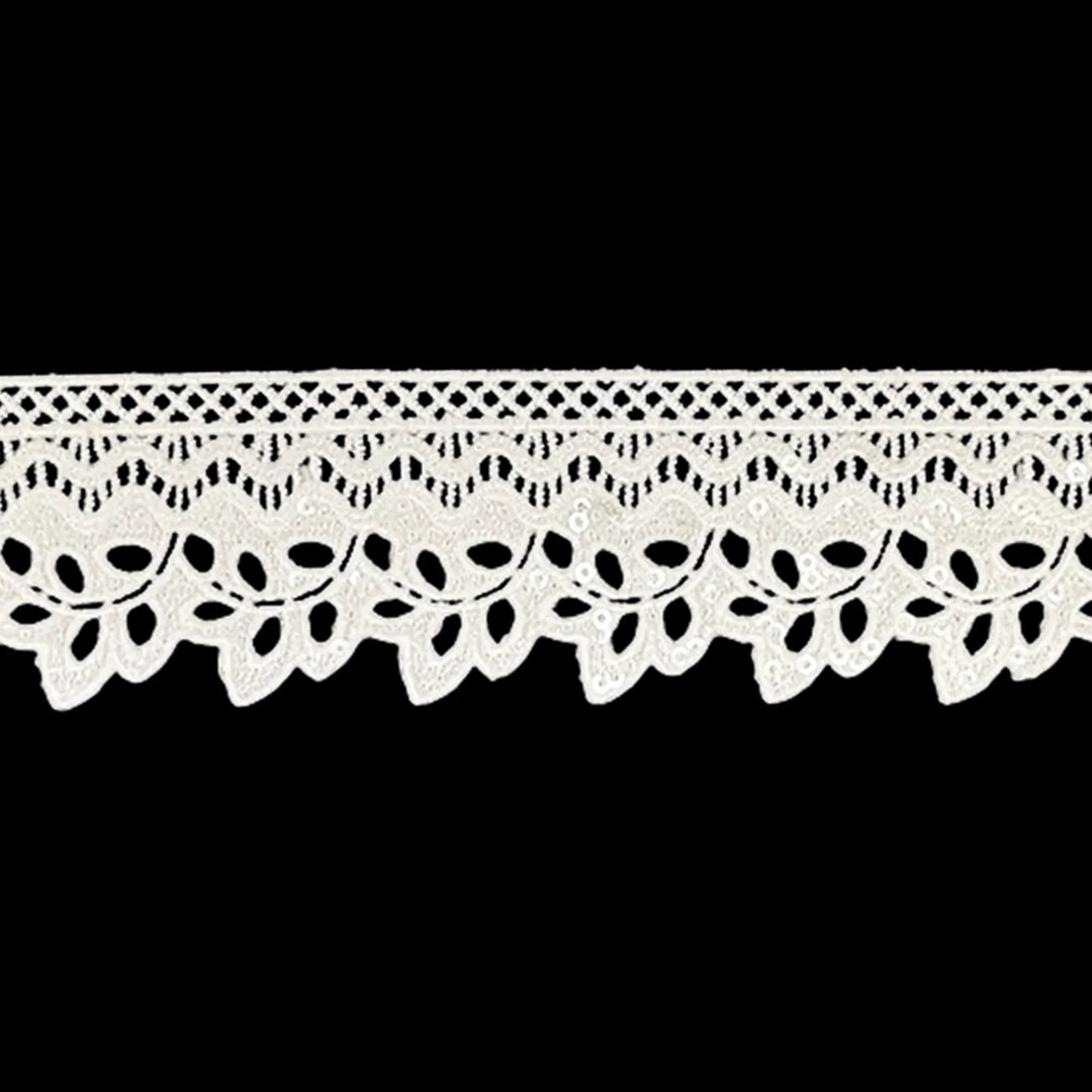 Chris Cross Leaves Style Sequins Lace | 2 Meter