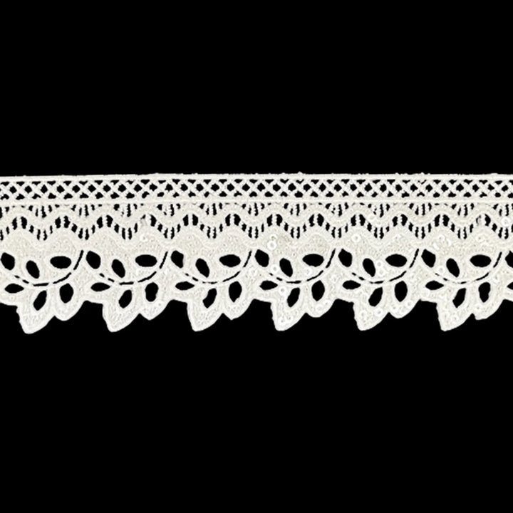 Chris Cross Leaves Style Sequins Lace | 2 Meter