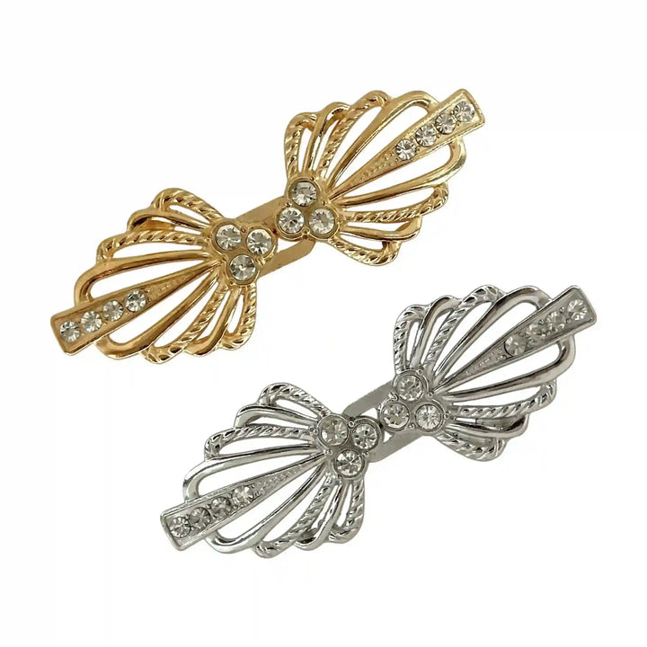 Bow Style Rhinestone Frog Closure Buttons