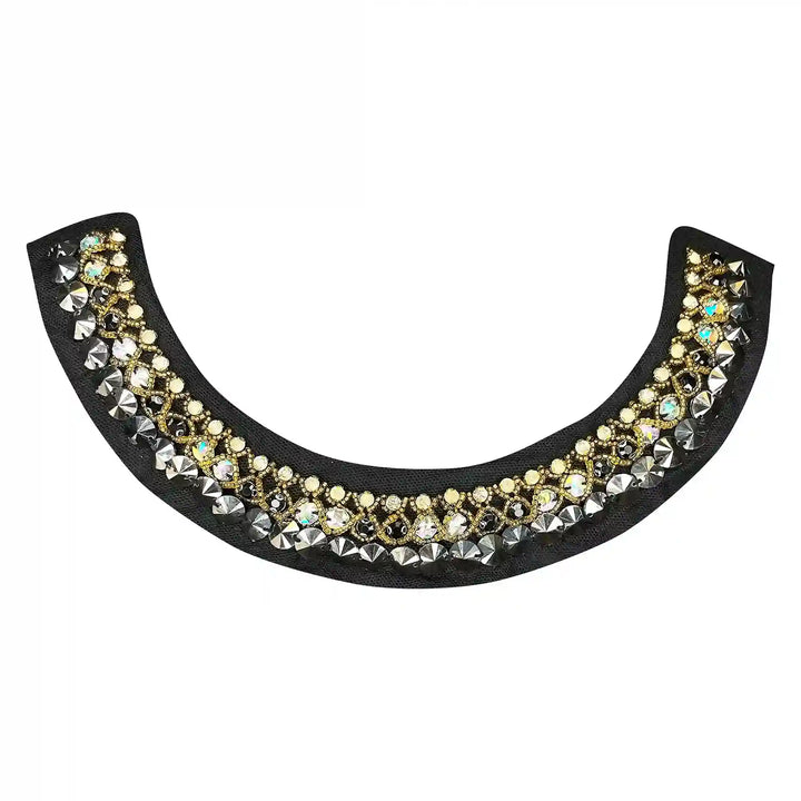 Shiny Beaded Round Neckline