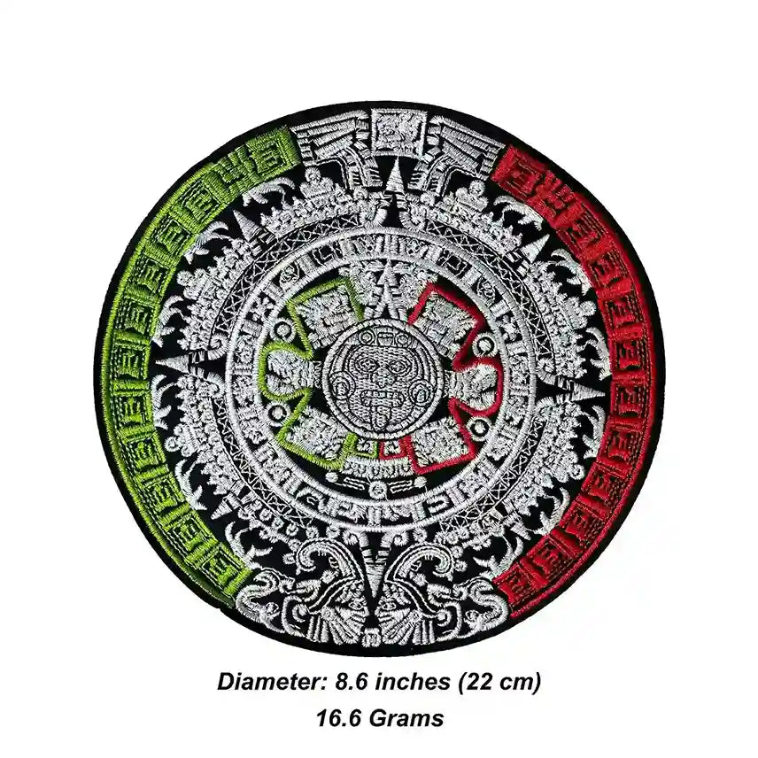 Tricolor Aztec Sun Stone Hot-Fix Patch