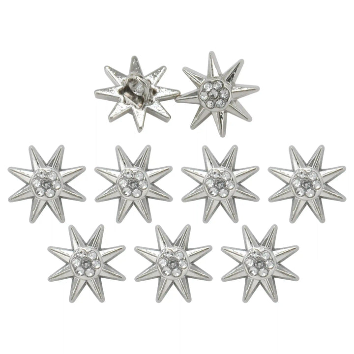 Sunburst Design Rhinestone 12mm Shirt Buttons