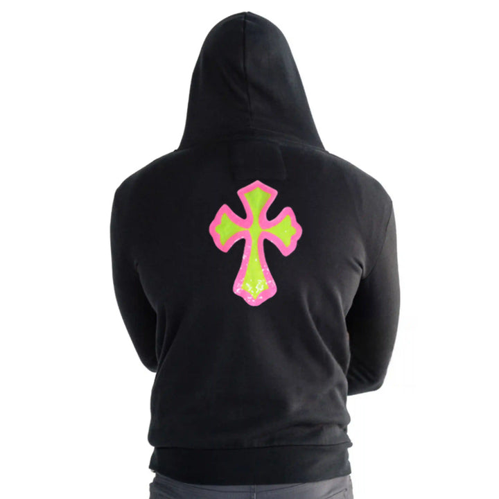Neon Sequin Cross Appliqué Patch