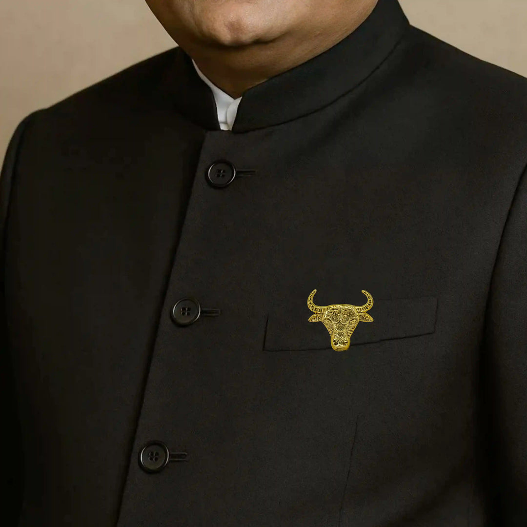 Bull Style Metal Brooch