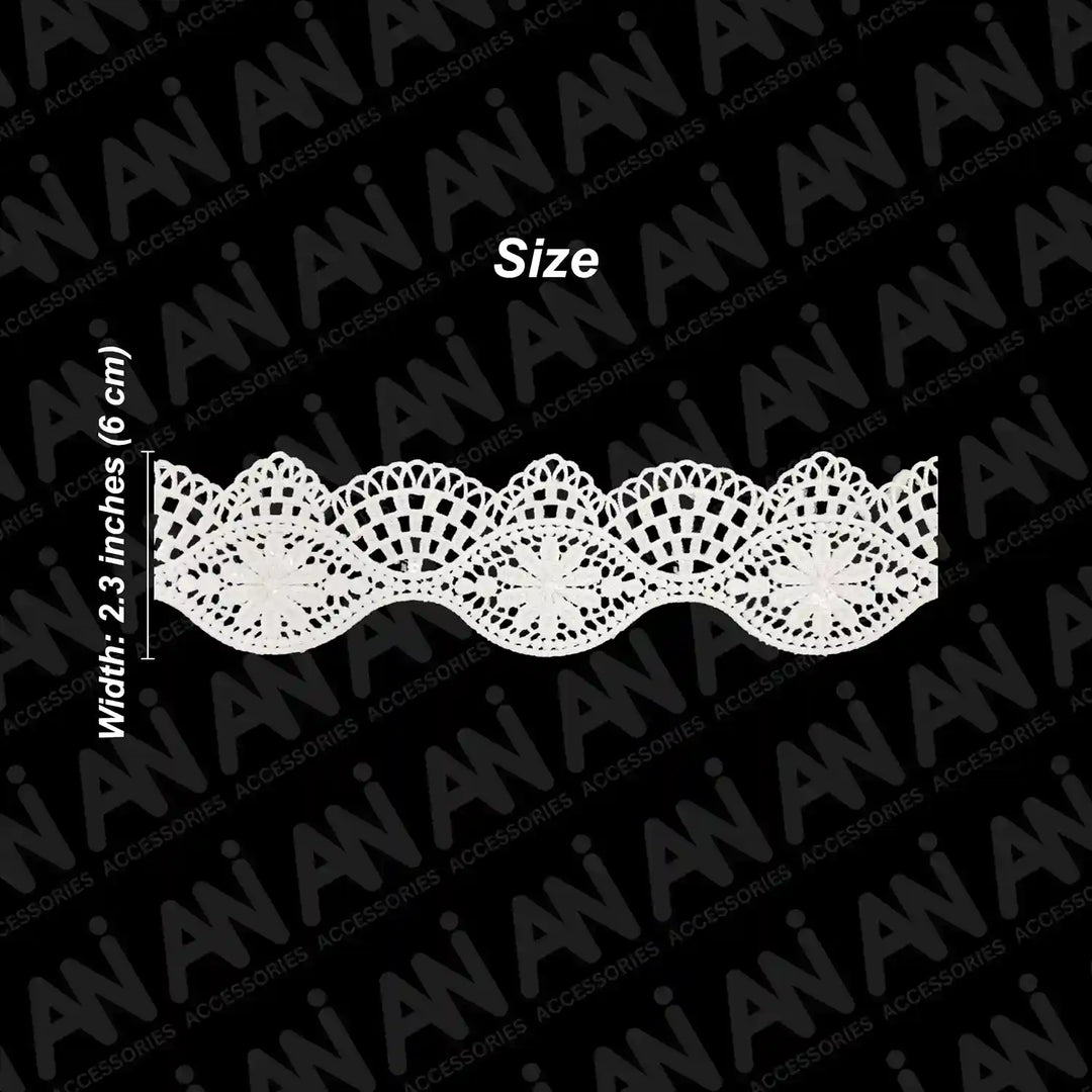 Oval Chrysanthemums Floral Sequins Lace | 2 Meter