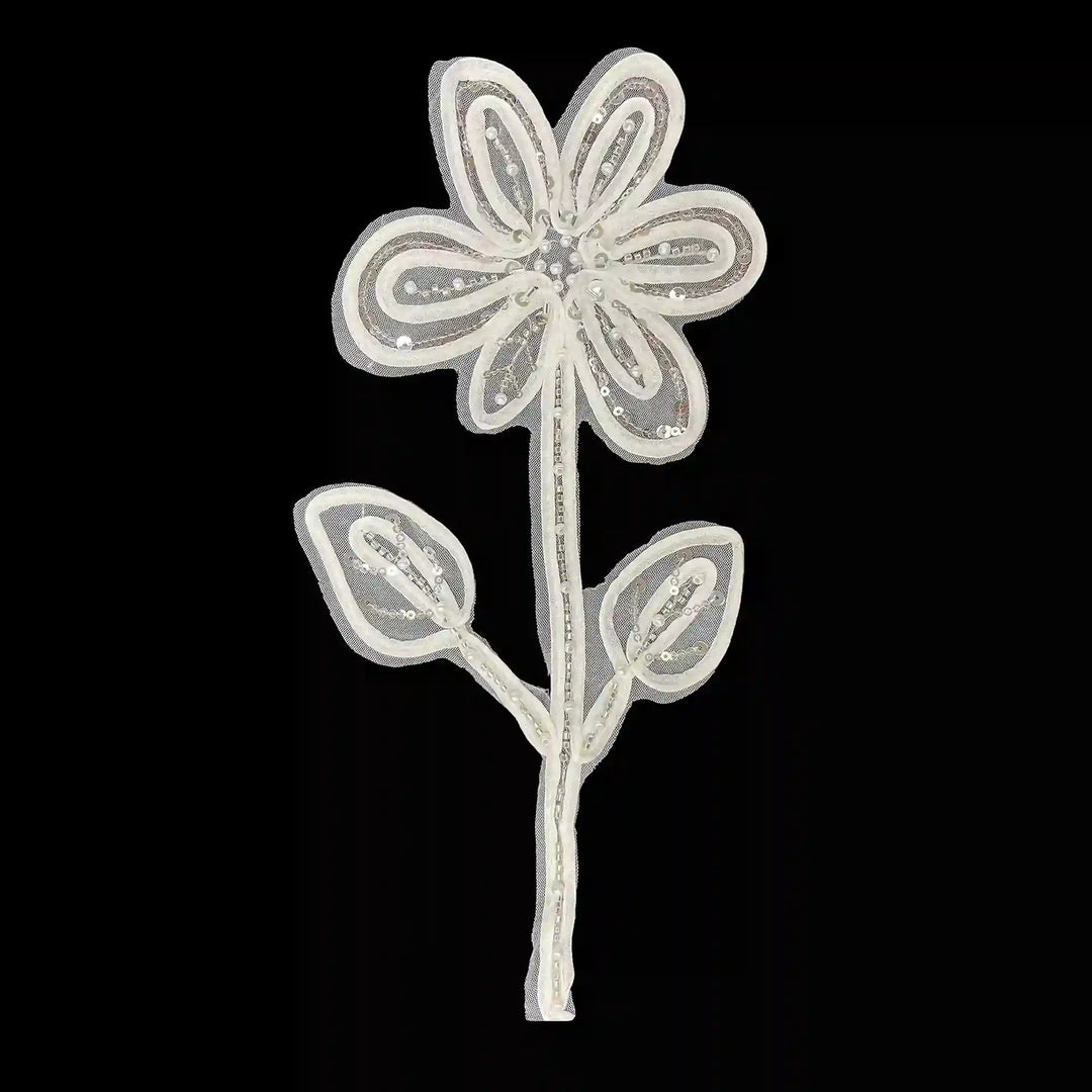 Artisanal Pearl-Encrusted Long-Stem Blossom