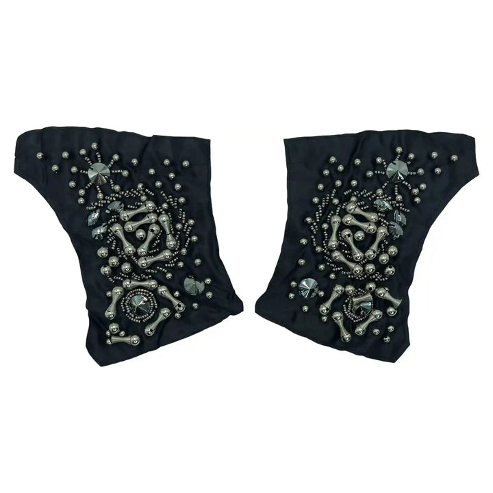 Beads Black Shoulder Patch 1 Pair