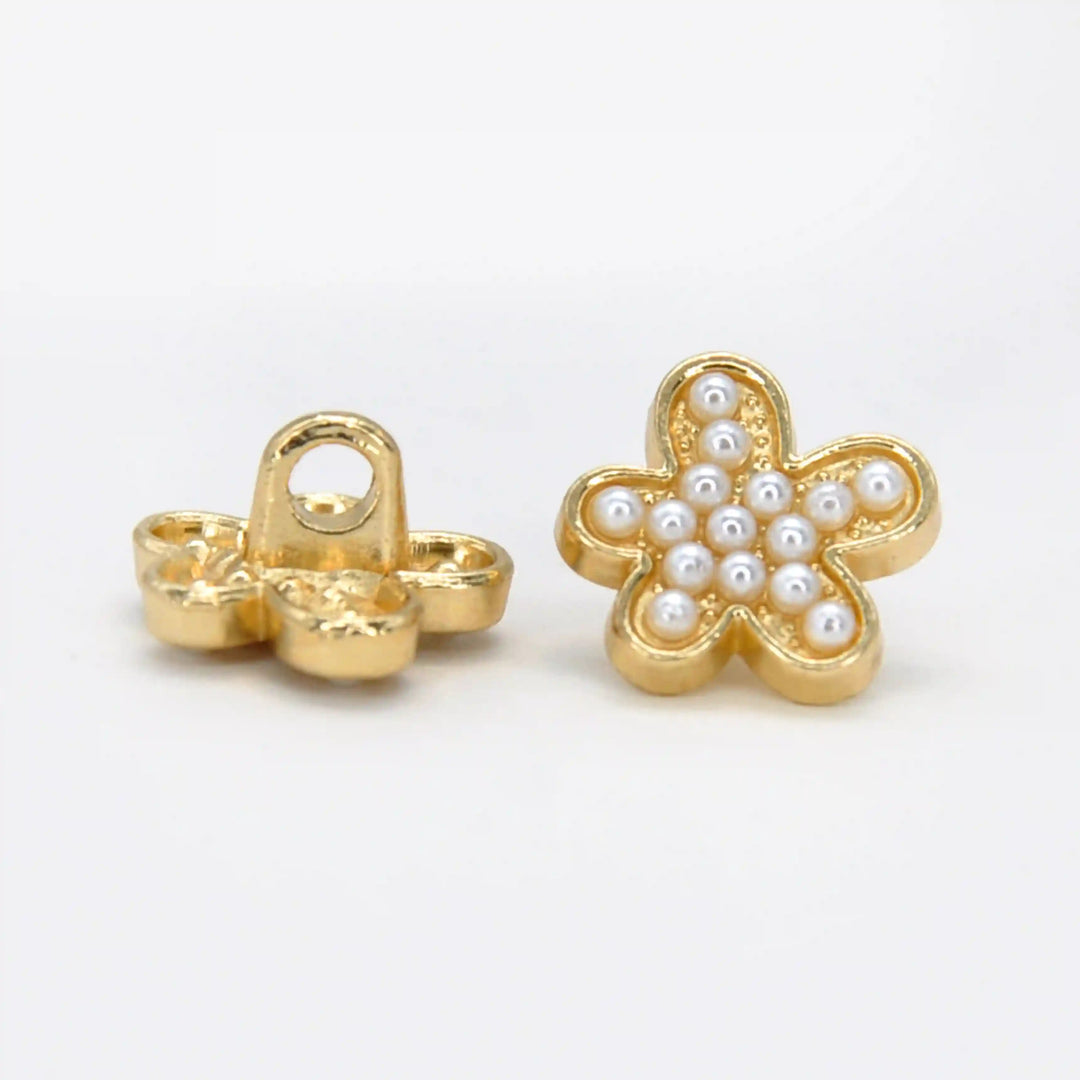 Floral Pearl Metal Buttons